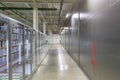 Long empty corridor in a modern industrial building