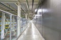 Long empty corridor in a modern industrial building