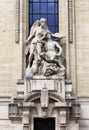 Mytological statue in the facade of Grand Palais of Paris Royalty Free Stock Photo