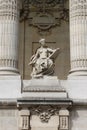 Mytological statue in the facade of Grand Palais of Paris Royalty Free Stock Photo