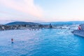 Myvatn, Iceland, August 21, 2020: Sunset view of Myvatn nature b