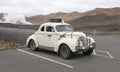 MYVATN, ICELAND, 24 OCTOBER 2019: Oldtimer car in the Icelandic Saga Rallye Royalty Free Stock Photo