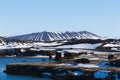 Myvatn volcano natural winter landscape