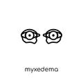 Myxedema icon. Trendy modern flat linear vector Myxedema icon on