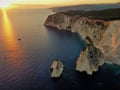 Aerial view over Myzithres at sunset
