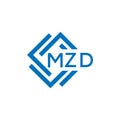 MZD letter logo design on white background. MZD creative circle letter logo concept. MZD letter design.MZD letter logo design on Royalty Free Stock Photo