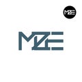 MZE Logo Letter Monogram Design Royalty Free Stock Photo