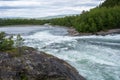 MÃÂ¥lselvfossen waterfall in Norway in summer Royalty Free Stock Photo