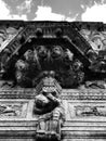 MEXICO - SCULPTURE - Clouds over Spanish Carving on the facades of MÃÂ©rida - YucatÃÂ¡n - Mexico - Art Royalty Free Stock Photo