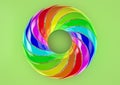 Torus of Doubly Twisted Strips White Background - Abstract Colorful Shape 3D Illustration