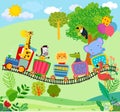 Cute and animals and train