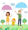 Group of happy family drawing Royalty Free Stock Photo