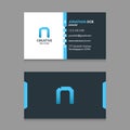N Abstract Letter logo with Modern Corporate Business Card design Template VectorN Royalty Free Stock Photo