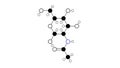 n-acetylglucosamine molecule, structural chemical formula, ball-and-stick model, isolated image glcnac Royalty Free Stock Photo