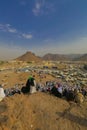 Muslims at Mount Arafat or Jabal Rahmah