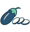 Brinjal Line Vector Isolated Icon customized and editable