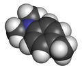 N,N-dimethyl-p-toluidine (DMPT) molecule. Commonly used as catalyst in the production of polymers and in dental materials and bone