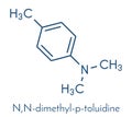 N,N-dimethyl-p-toluidine N,N,4-trimethylaniline polymerization catalyst molecule. Skeletal formula.