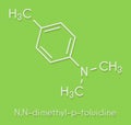 N,N-dimethyl-p-toluidine N,N,4-trimethylaniline polymerization catalyst molecule. Skeletal formula.