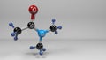 N,N?Dimethylacetamide molecule 3D render illustration. Royalty Free Stock Photo