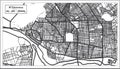 N`Djamena Chad City Map iin Black and White Color. Outline Map