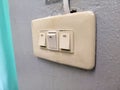 Electrical switch, power switch on the wall, Switch - turn on and off the lights. Royalty Free Stock Photo