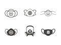 N95 facemask ppe face mask icon set - respiratory face masks