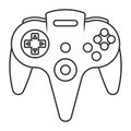 N64 or gamecube video game controller line art icon for apps or website