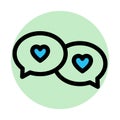 Heart, love chat fill background vector icon which can easily modify or edit