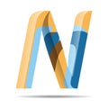 N Letter Colorful Modern alphabet logo.