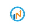 N Letter Finance Logo Template