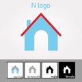 N Letter Logo. House Concept. - Vector