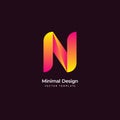 N letter minimal logo template. Vector illustration Royalty Free Stock Photo