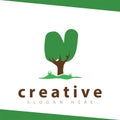N Letter tree green logo vector template