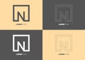 N Logo Design Vector Illustration. Design Concept. Emblem. Logo Template Design Vector. Creative Logotype inspiration