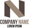 N Logo Template Vector Royalty Free Stock Photo