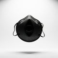 N95 mask (black) on a solid white background Royalty Free Stock Photo