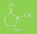 N-methyl-2-pyrrolidone NMP chemical solvent molecule. Skeletal formula.