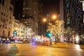 N Michigan Ave at night in Christmas. Downtown Chicago. Royalty Free Stock Photo