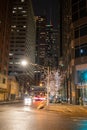 N Michigan Ave at night. Downtown Chicago. Royalty Free Stock Photo