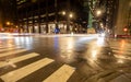 N Michigan Ave at night. Downtown Chicago. Royalty Free Stock Photo