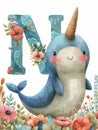 N is for Narwhal Royalty Free Stock Photo
