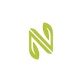 N Nature logo Simple combination letter N + leaf