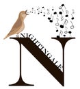 N (nightingale) Royalty Free Stock Photo