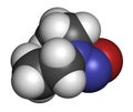 N-Nitroso-diethylamine or NDEA carcinogenic molecule. 3D rendering.