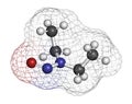 N-Nitroso-diethylamine or NDEA carcinogenic molecule. 3D rendering.