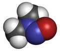 N-Nitrosodimethylamine (dimethylnitrosamine, NDMA, DMN) pollutant molecule. Highly toxic, especially to the liver and suspected