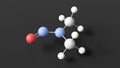 n-nitrosodimethylamine molecule, molecular structure, dimethylnitrosamine, ball and stick 3d model, structural chemical formula