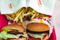 In n out hamburger and fries from Las Vegas Strip, Las Vegas Nevada USA, March 30, 2020