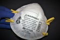 N95 Respirator gear closeup on black Royalty Free Stock Photo